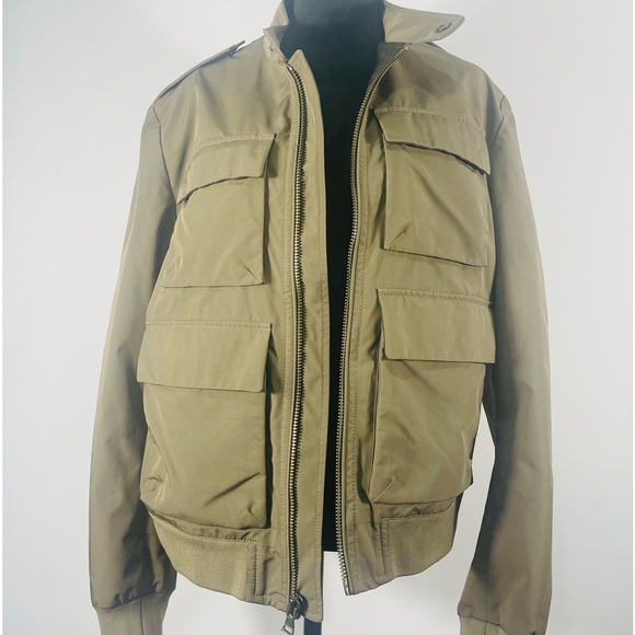 Men’s Large Banana Republic Bomber Jacket, Military Coat, Olive Green - Picture 4 of 9